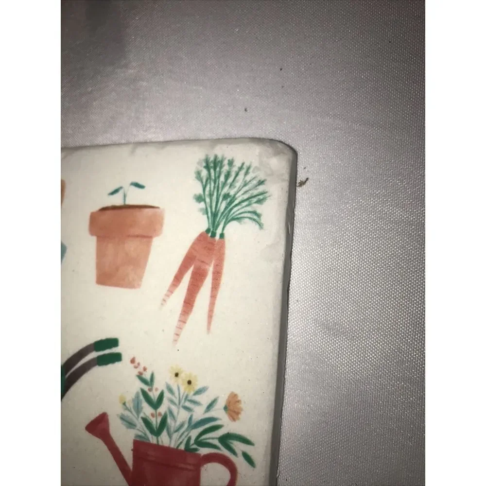 Tabletop Gardening Coaster Set/4 Resin Flowers‎ Hat Wheel Barrow Cg175957